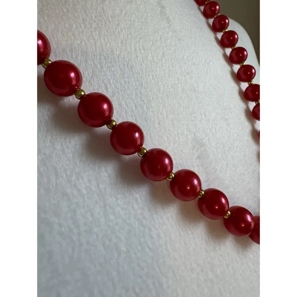 Pink And Gold Beaded Necklace - Image 2