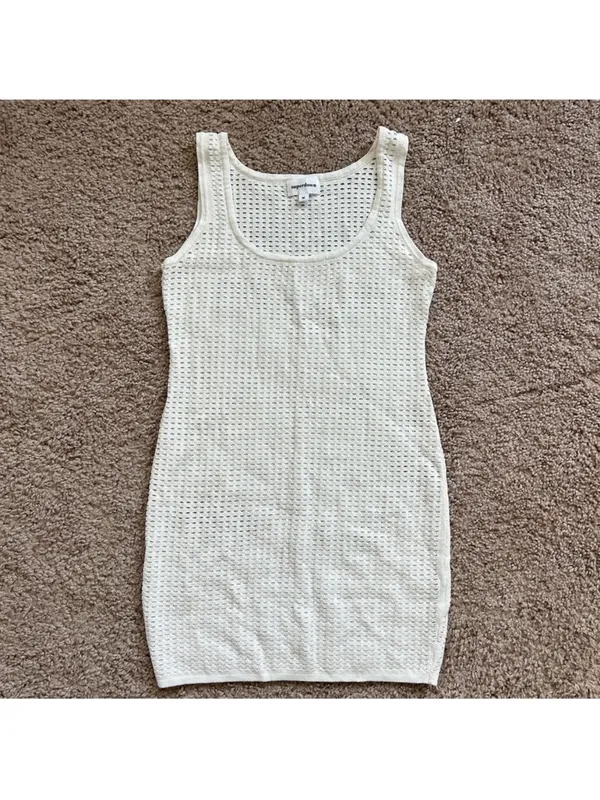 Superdown Talulah White swimsuit Cover up Knit Mini size M - Image 4