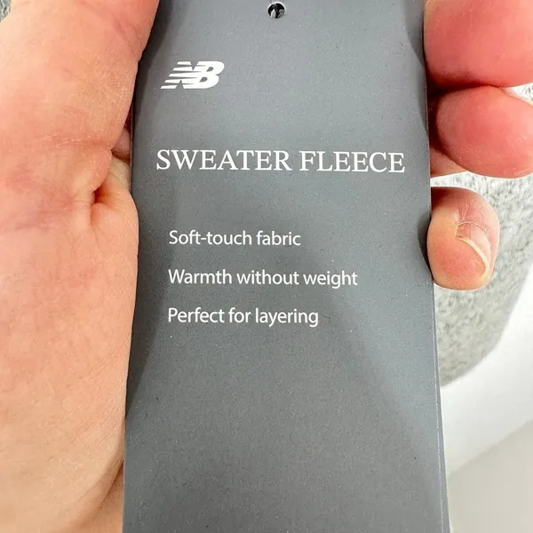 New Balance Women Sweater Fleece Quilted Jacket Light Gray Full Zip Athletic NWT - Image 4