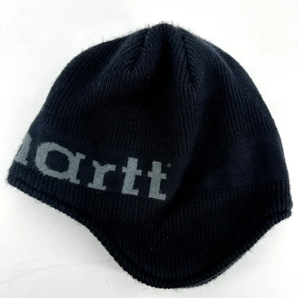 Carhartt Ear Flap Beanie Hat Logo Spell Out Fleece 100% Acrylic Navy Blue OS - Image 2