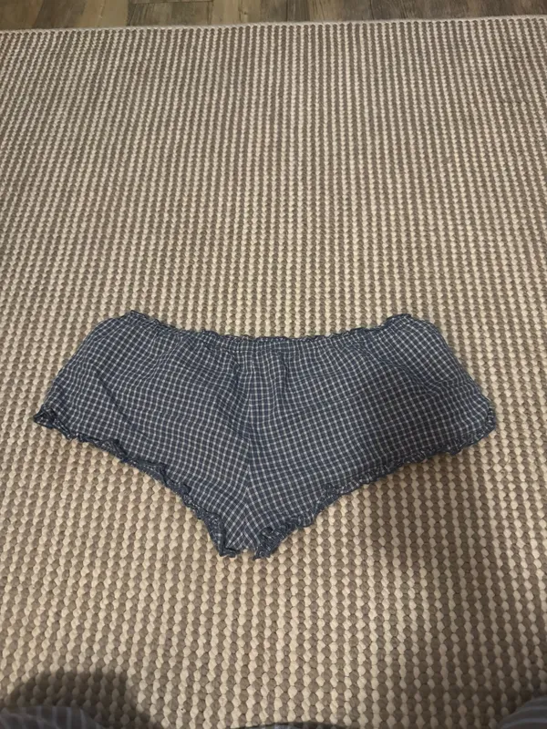 Blue Plaid Brandy Melville Shorts - Image 3