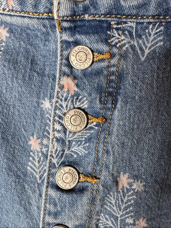 Anthropologie Pilcro Floral Print Button Fly Denim Shorts Size 32 High Rise - Image 8