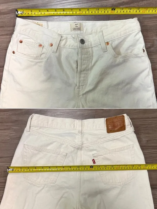 Levi’s Premium 501 ’90s Jeans 29 Ecru White Loose Straight $110 - Image 6