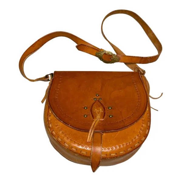 Leather Vintage Polish Folk Shoulder Festival Bag - Image 8