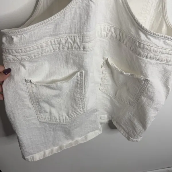 Levi's White‎ Denim Overall Skirt XL Soft Girl Cottagecore Farmcore Casual Y2K - Image 6