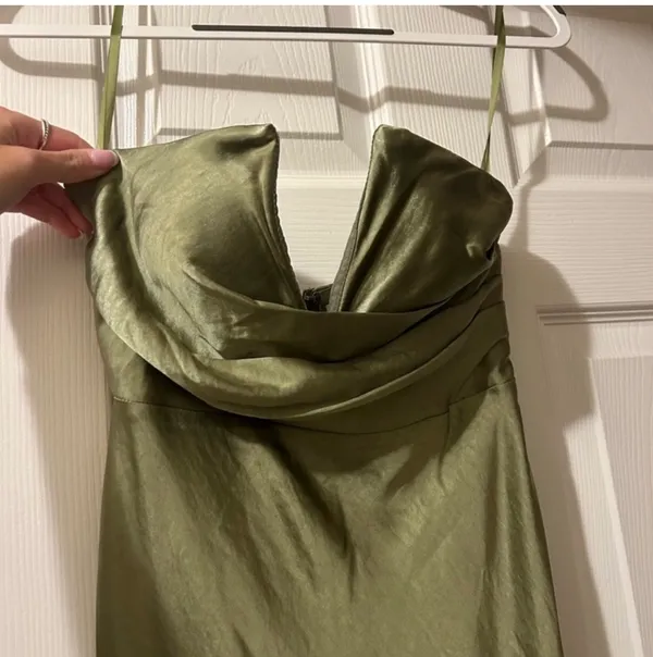 Billy J Valerie Olive Strapless Maxi Dress - Image 6
