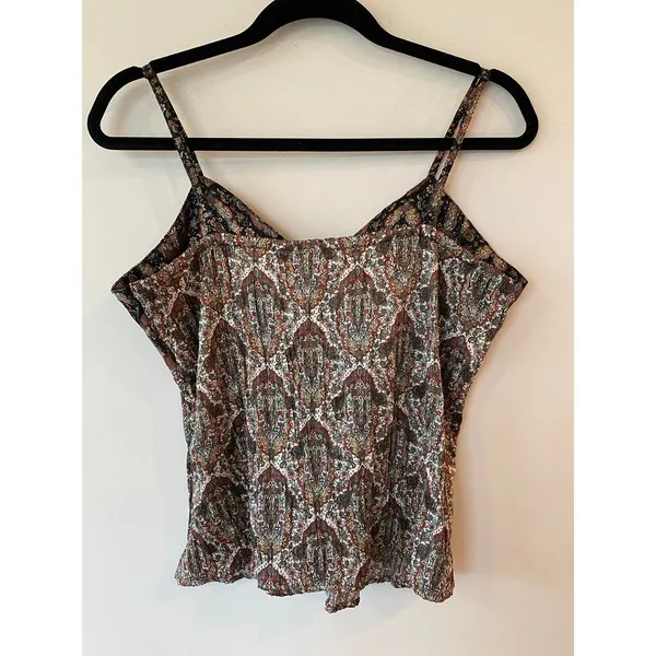 Thalia Sodi Sleeveless Surplice Pleated Cami Tank Top Brown Womens Size Medium - Image 2