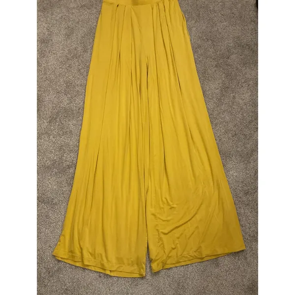 NWT Jluxlabel Yellow Mustard Devyn Wide-Leg Viscose Pants, M - Image 4