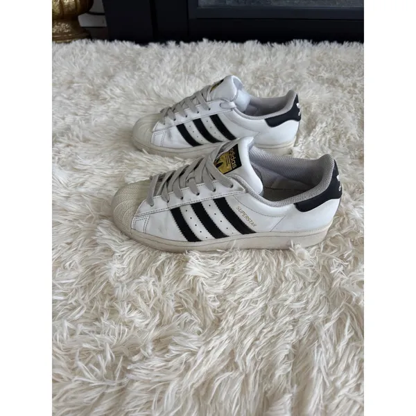 Adidas Superstar White Black Stripe Sneakers Casual Comfort Athleisure Shoes‎ - Image 3
