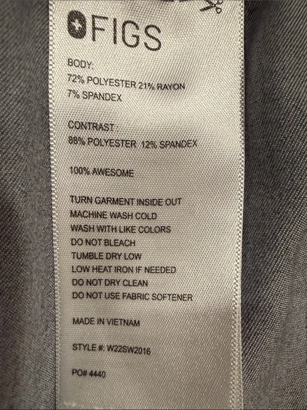 Figs womens Livingston straight-leg color graphite pants size XXL . - Image 5
