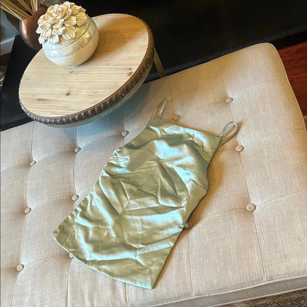 Zara Satin Mint Green Backless Top Size XS - Image 2