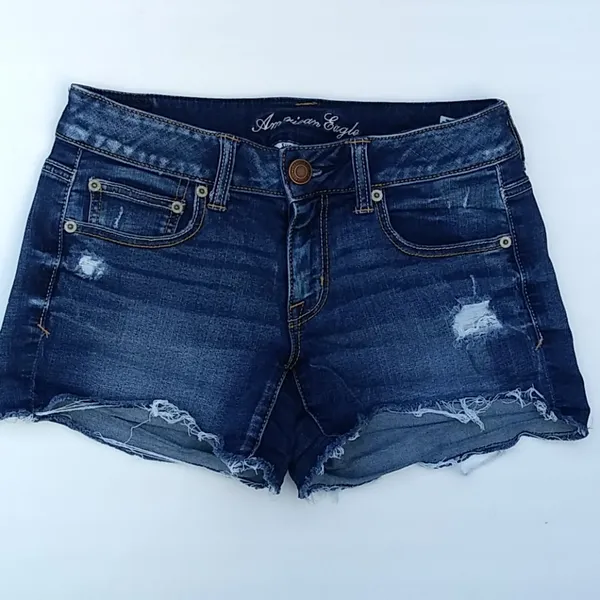 American Eagle Destroyed Super Stretch Shorts Sz 6 - Image 2