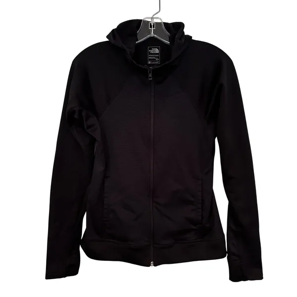 The North‎ Face Full Zip Hoodie Jacket Women's Small Black FlashDry Activewear - Image 2