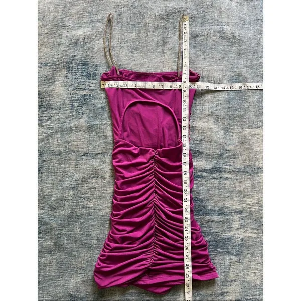 Lucy In The Sky Mauve Pink Marsha Rhinestone Strap Bodycon Mini Dress XS - Image 10