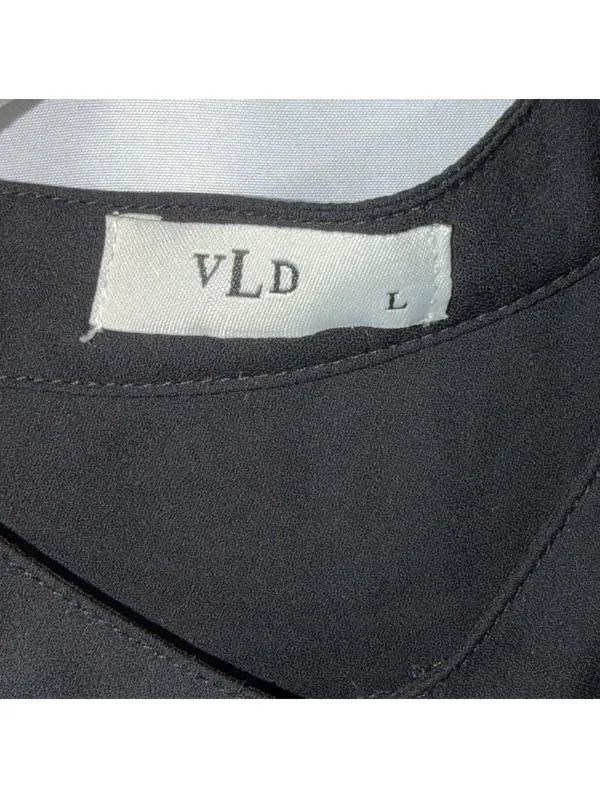VLD Black Sleeveless High Low Tunic Blouse Large - Image 5
