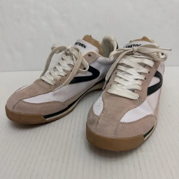 Tretorn Rawlins 2.0 Shoes Womens 6.5 White Beige Leather Colorblock Sneakers - Image 6