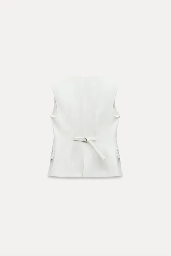 ZARA white vest top sleeveless blazer jacket - Image 8