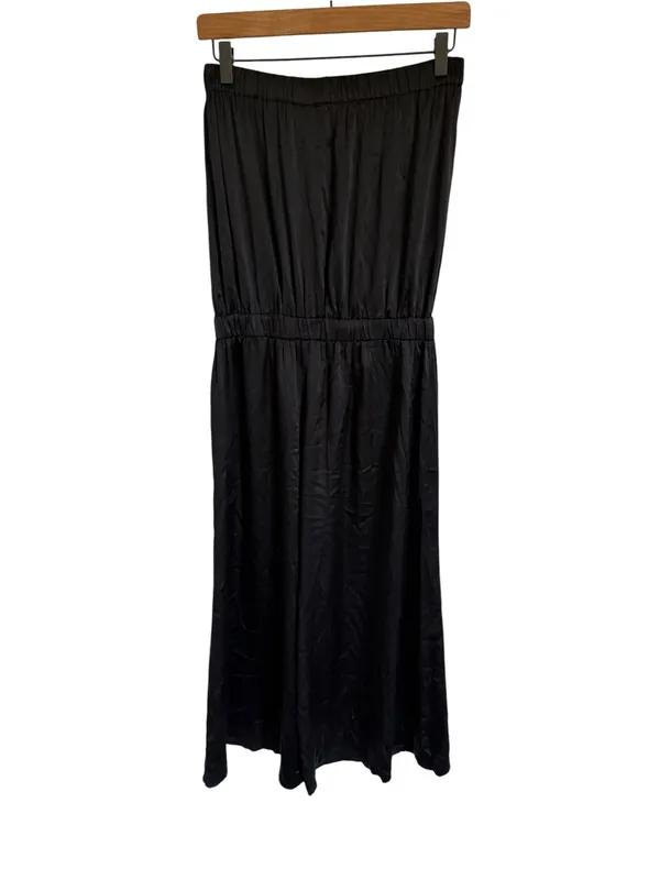 ALEXIS Strapless Silk Black Wide Leg Jumpsuit - Image 4