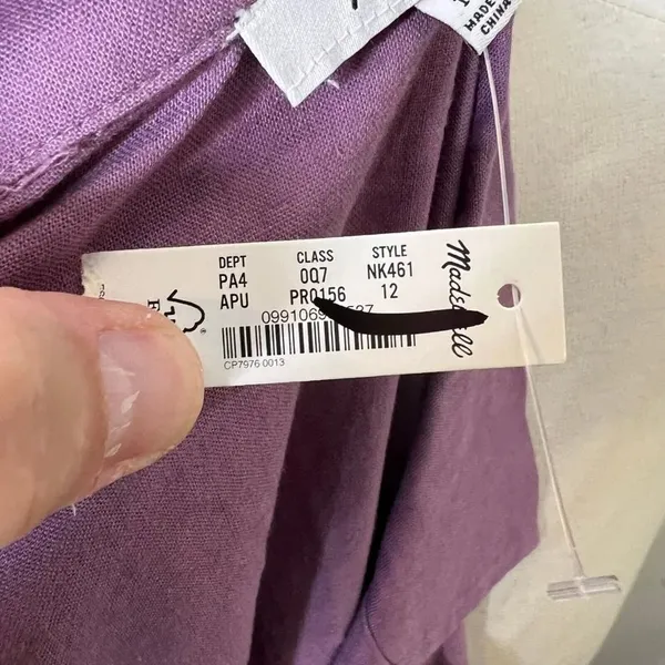 Madewell Kacie Mini Shirtdress Antique Purple NWT Sz 12 - Image 6