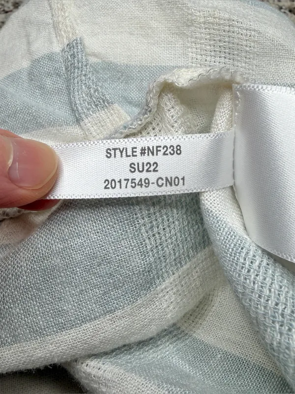 Madewell Linen Blend Abbie Crop Top in Stripe Glassware Blue White 2X NWOT NF238 - Image 7