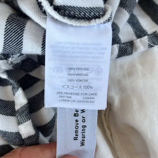 Madewell Black and White Casual Button Down Shirtdress. Size M - Image 5
