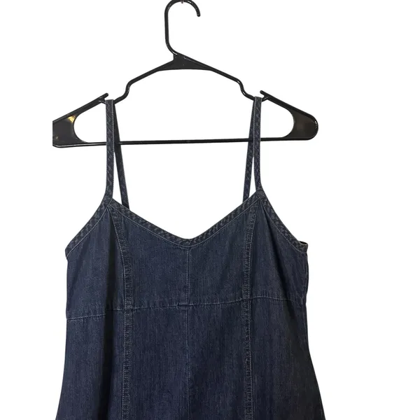Old Navy Dark Blue Sleeveless Soft Denim Maxi Dress Women Sz 4 - Image 5