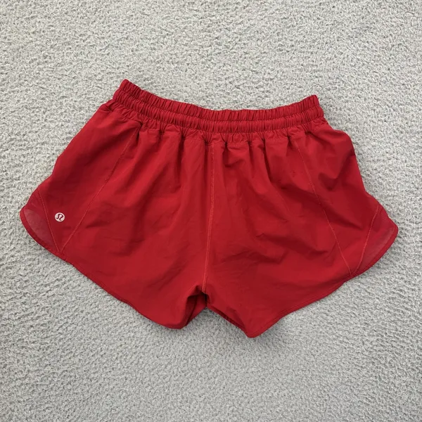 Lululemon Hotty Hot Shorts Low Rise 4" Dark Red Athletic Athleisure Women's 6 - Image 2