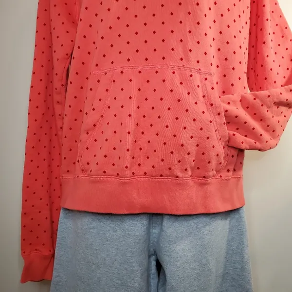 Nike Coral Polka Dot Long Sleeve Hoodie Medium - Image 4