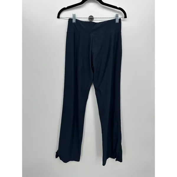 Vtg Y2K Nike Navy Blue Wide Leg Lounge‎ Pants Women Sz S Yoga Slit Active - Image 2