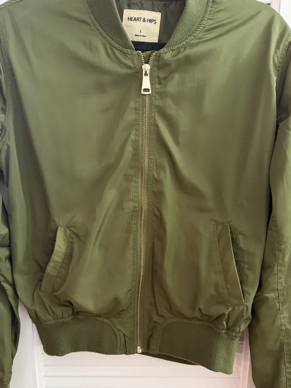 Heart & Hips Women’s Green Bomber Jacket - Image 4