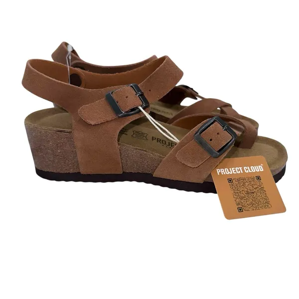 New‎ Women'S Size 6 Project Cloud Barrett Wedge Sandals-Leather-Cork Tan - Image 3