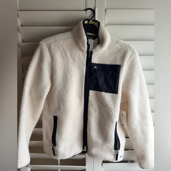 Splits59 Cream and Navy harris Teddy Jacket NWT sz S - Image 3