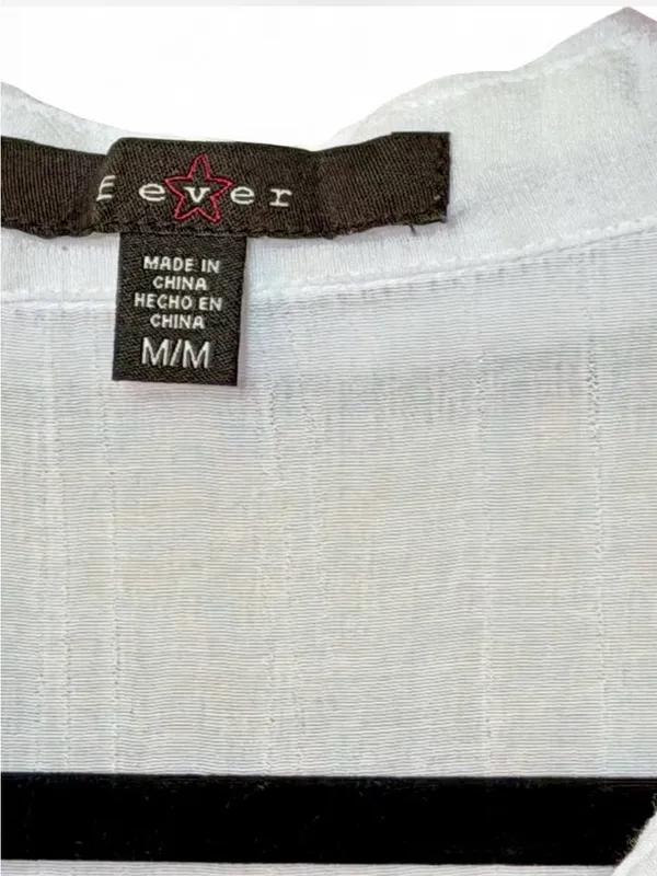 Fever White Sleeveless Collared Button Up Blouse with Pleated Front Sz M - Image 6