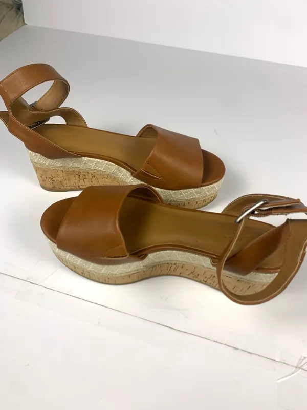 Universal Thread Womens Wedge Sandals 6.5 Brown Platform Espadrille Ankle Strap - Image 13
