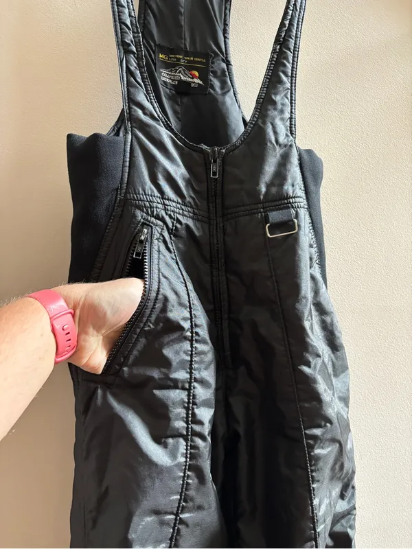 Vintage Alpine Reflections Black Ski Bib Snow Pants Women’s Small Suspender Over - Image 4