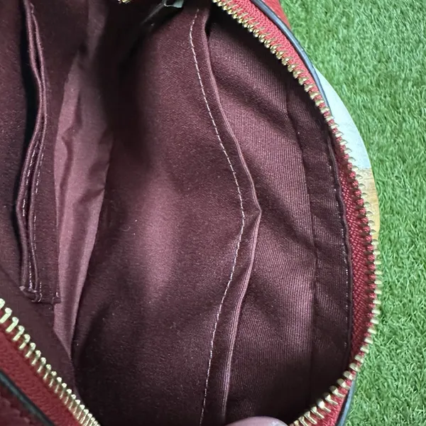 Coach Pebble Leather Shoulder‎ Bag Auth Red Medium Women - Image 11