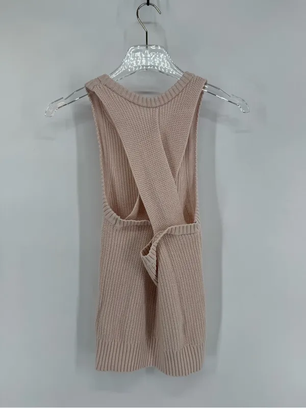 J crew cross cross knit sweater cream tank top size small - Image 2