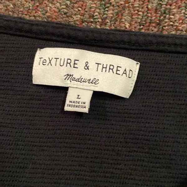 Madewell texture‎ & thread v neck tie front top L - Image 6