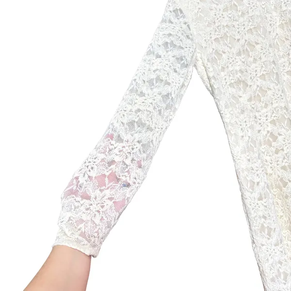 Bardot Vezza Lace Dress Ivory Mini‎ Women Med 6 Stretch Wedding Bridal Romantic - Image 3