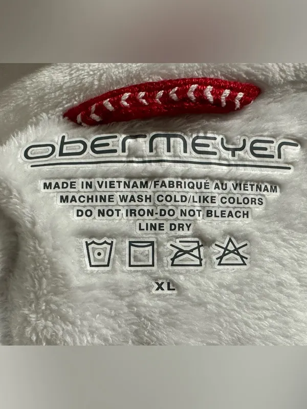 Obermeyer half-zip white fleece pullover size XL - Image 5