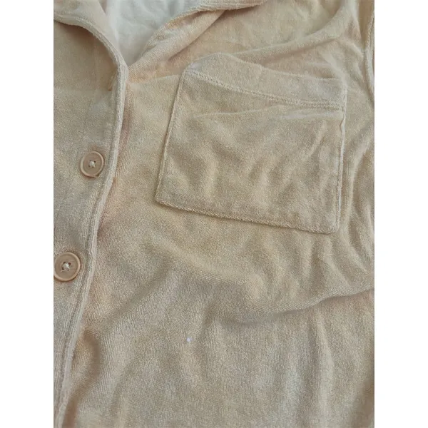 Abercrombie & Fitch Women's‎ Yellow Terry Cloth Button-Up Shirt Size M Casual - Image 4