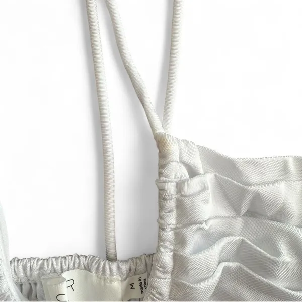 ASTR The Label Shayne Ruched Halter Bodysuit Women M White Keyhole Going Out - Image 6