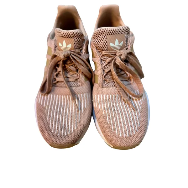 Adidas Swift Run Women's Shoes Peach White Knit Lace Up Sneaker‎ Size 8 - Image 2