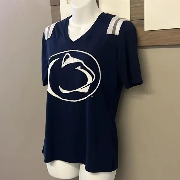 Colosseum Navy White Penn State Nittany Lions Short Sleeve V-Neck T-Shirt- Small - Image 2