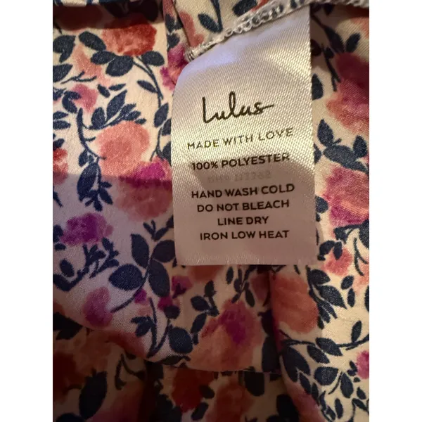 Lulus‎ Floral Babydoll Mini Dress Womens S Pink V Neck Open Back Boho Cottage - Image 5