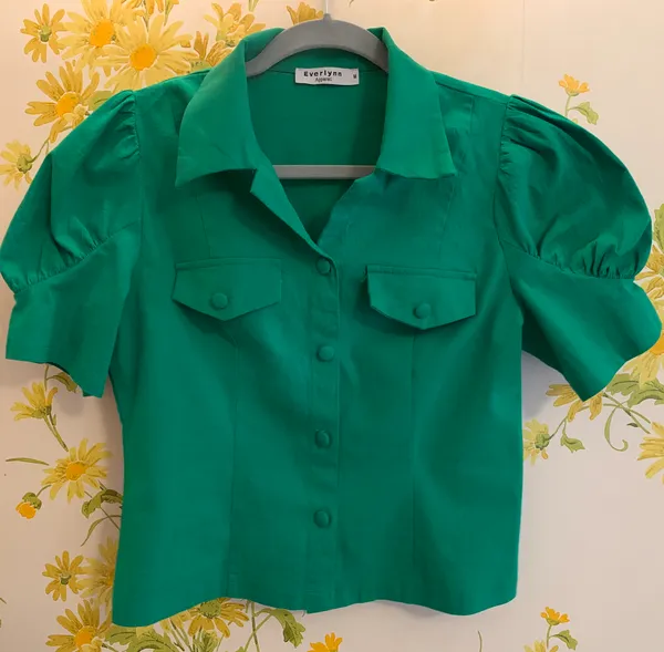 High waist Belted pants and top matching set green size M - Image 17
