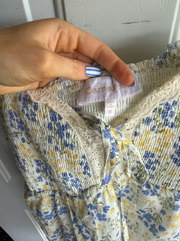 Floral Dress Yellow Size M - Image 2