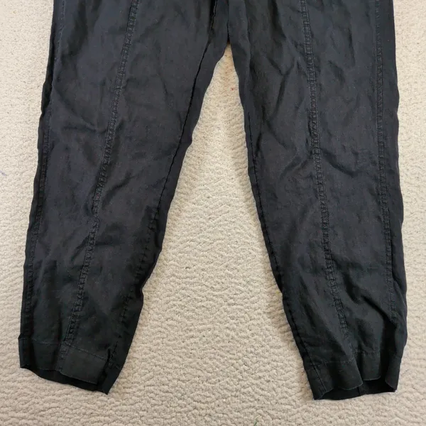 Athleta Cabo Linen Jogger Pants Black Small 658556-01 Drawstring Relaxed Casual - Image 7