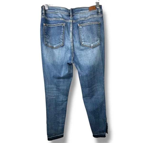 Judy Blue Catch and Release Side Slit Skinny Fit High Rise Dark Wash Denim Jeans - Image 8