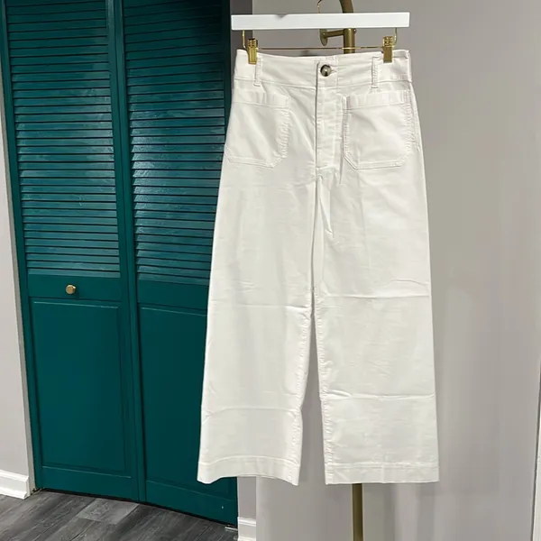 Anthropologie NWOT Maeve The Colette Cropped Wide-Leg Pants: Embroidered Edition - Image 8